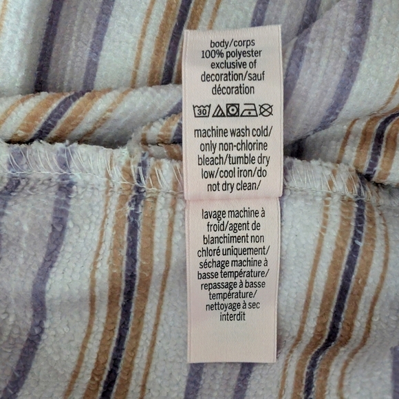 NWT Victoria's Secret Striped Purple and Gold Backpack Beach Towel Cotton - Picture 8 of 8